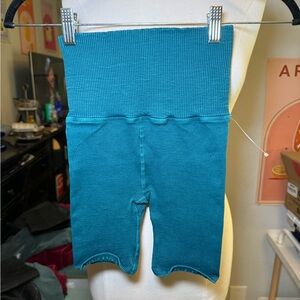 FP Movement by Free People Teal Ribbed Shorts